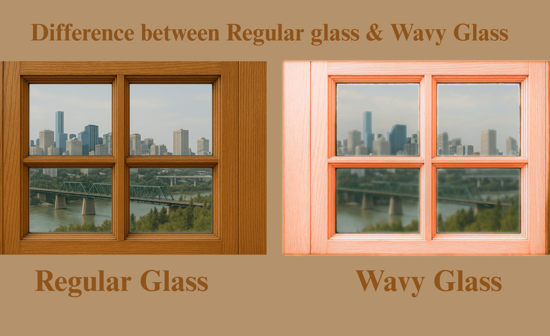 Difference between regular glass and wavy glass.