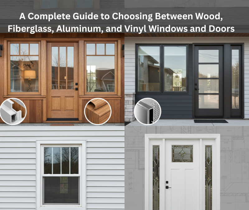 A Complete Guide to Choosing Between Wood, Fiberglass, Aluminum, and Vinyl Windows and Doors