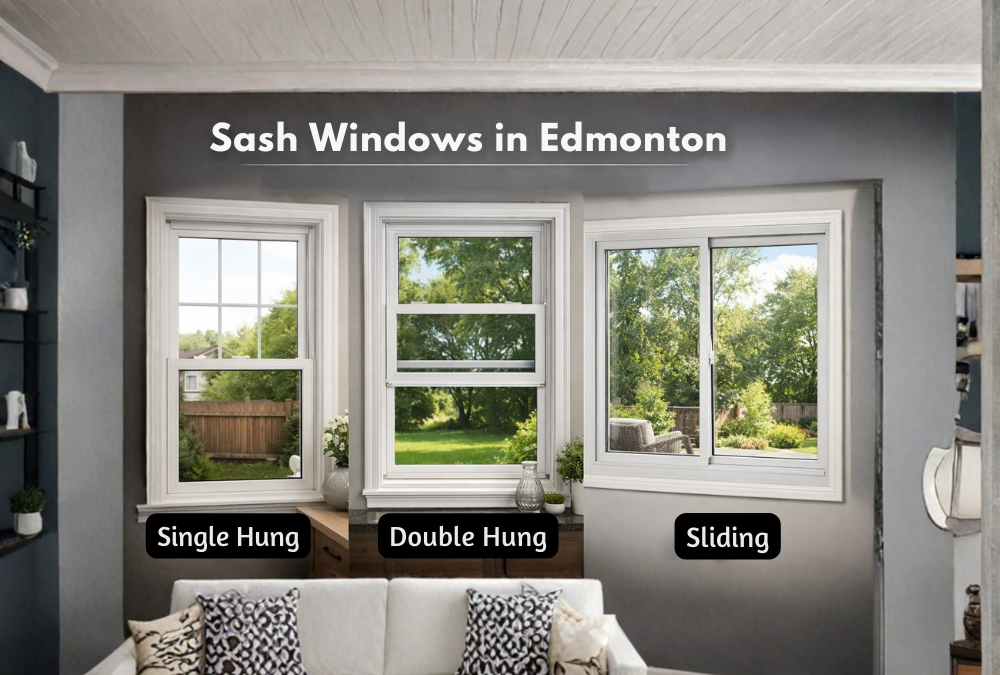 Types of Sash Windows in Edmonton: Single Hung, Double Hung, and Sliding Sash Explained