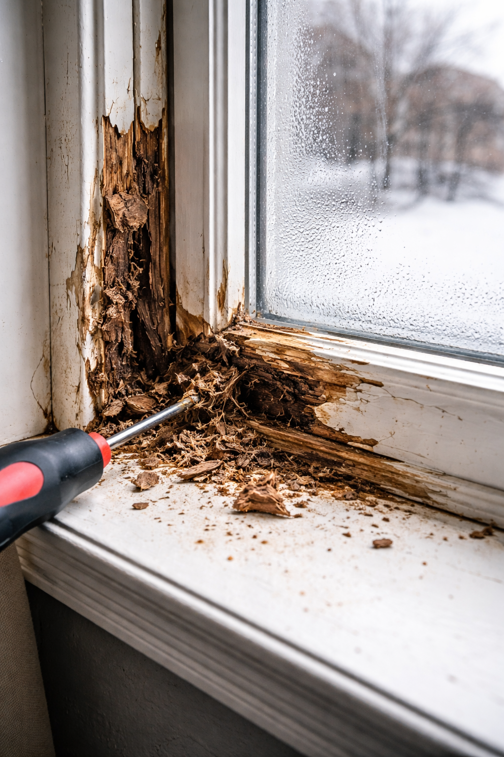 Rot around window openings